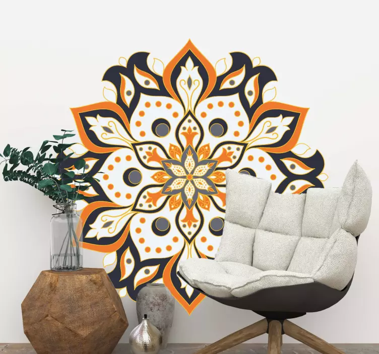 Autocolantes com padrões florais Mandala com pétalas - TenStickers
