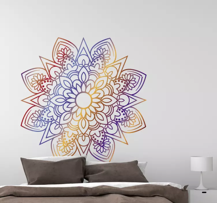 Autocolantes com padrões florais Mandala de fogo vívida - TenStickers