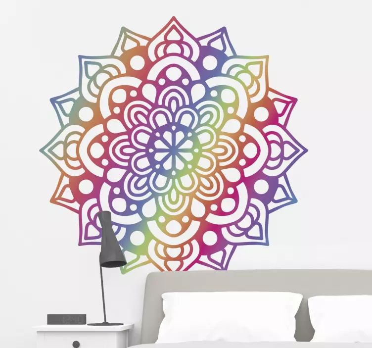 Autocolantes com padrões florais Mandala florido neon - TenStickers
