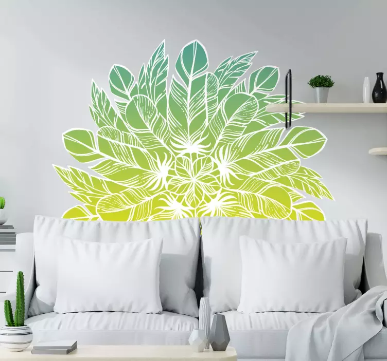 Autocolantes com padrões florais Mandala ornamental com penas - TenStickers