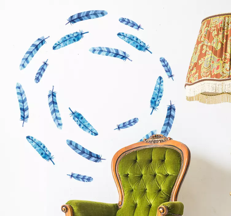 Vinil conjunto de penas azuis - TenStickers