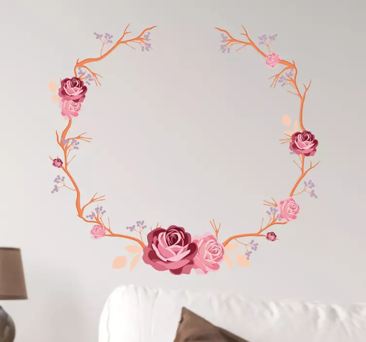 Vinil decorativo coroa de rosas - TenStickers