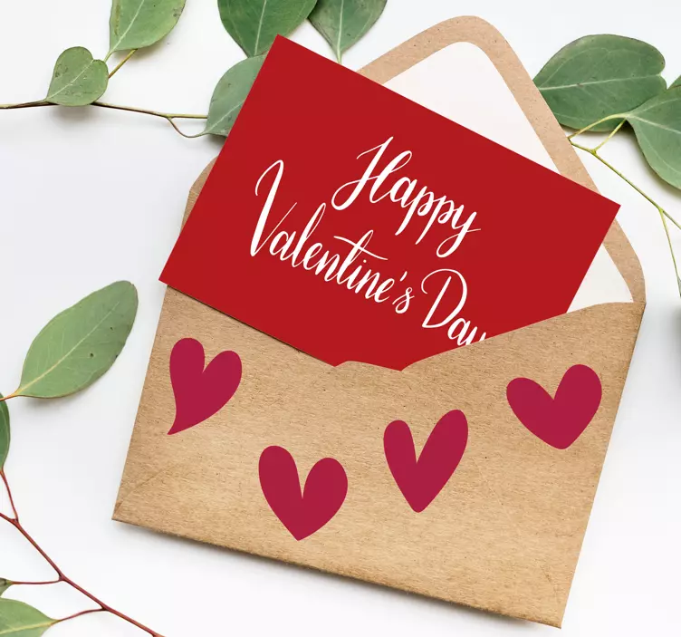 Vinil decorativo de S. Valentim Corações vermelhos dos namorados - TenStickers