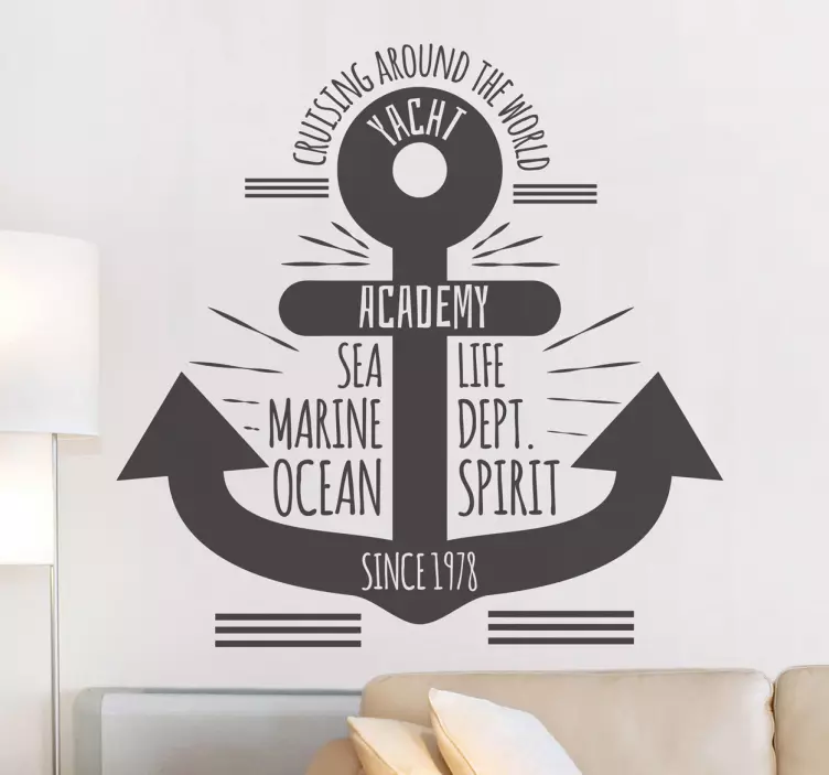 Vinil decorativo ancorâ com texto - TenStickers