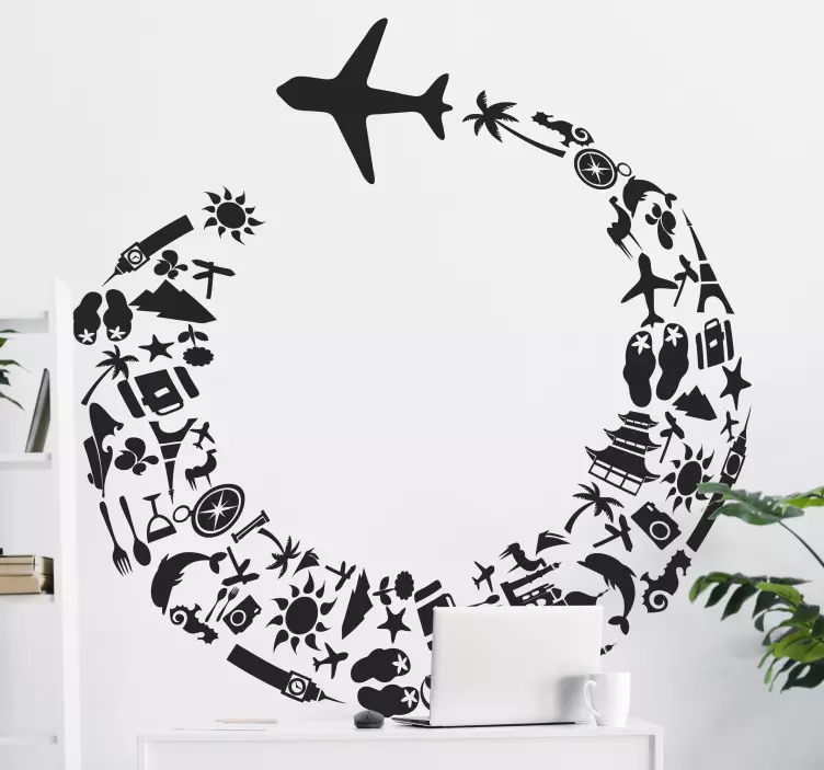 Vinil decorativo avião viagem - TenStickers