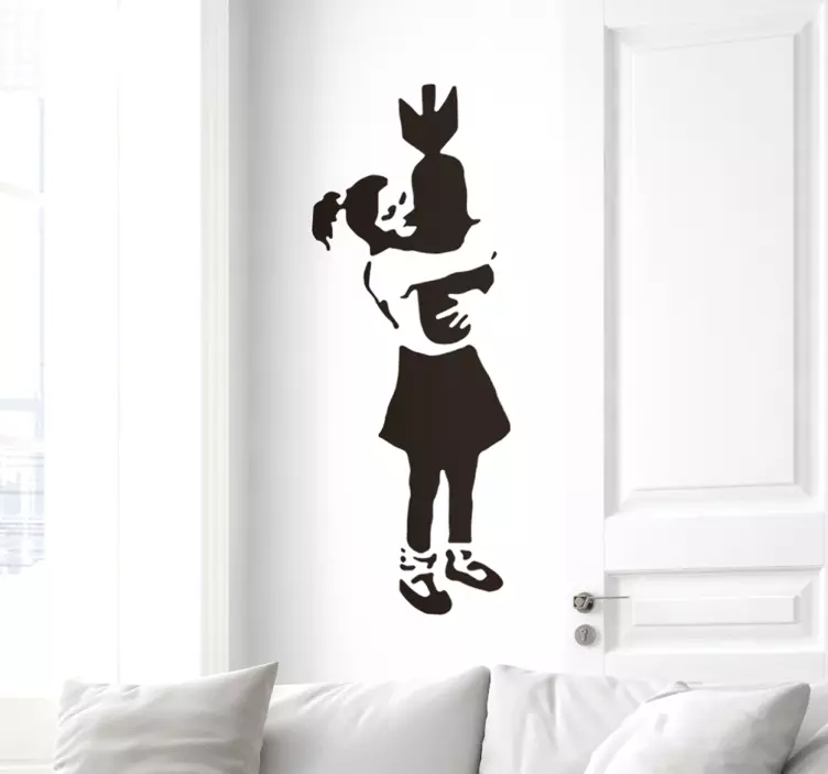 Vinil decorativo Banksy abraço bomba - TenStickers