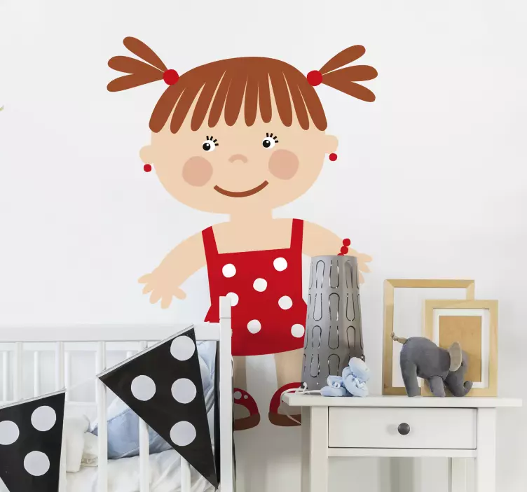Vinil decorativo bebé vestido vermelho - TenStickers