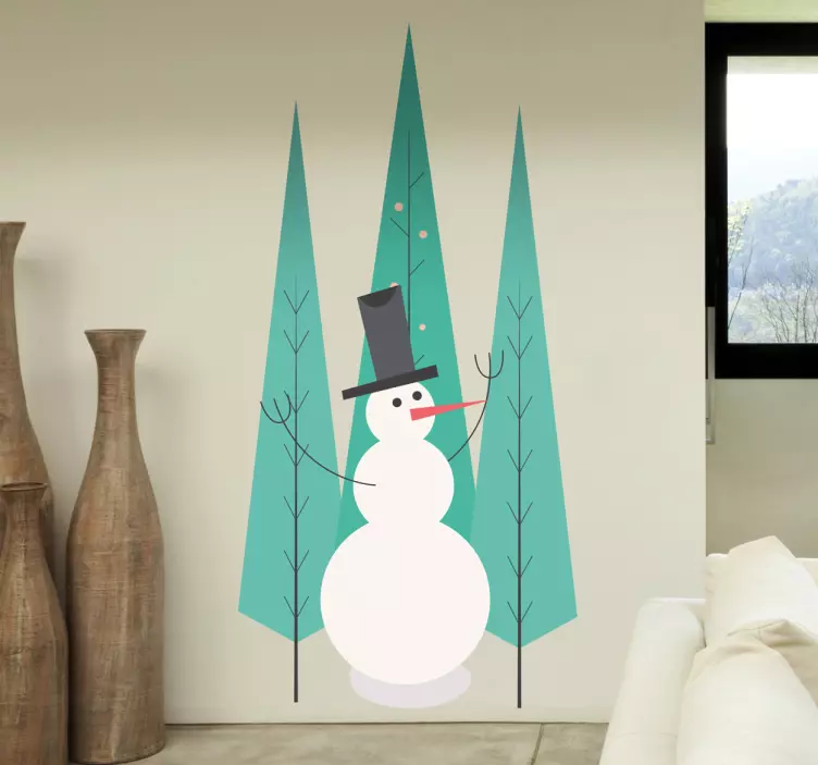 Vinil decorativo boneco de neve - TenStickers
