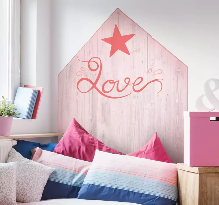 Vinil Decorativo Cabeceira Cama Love - TenStickers