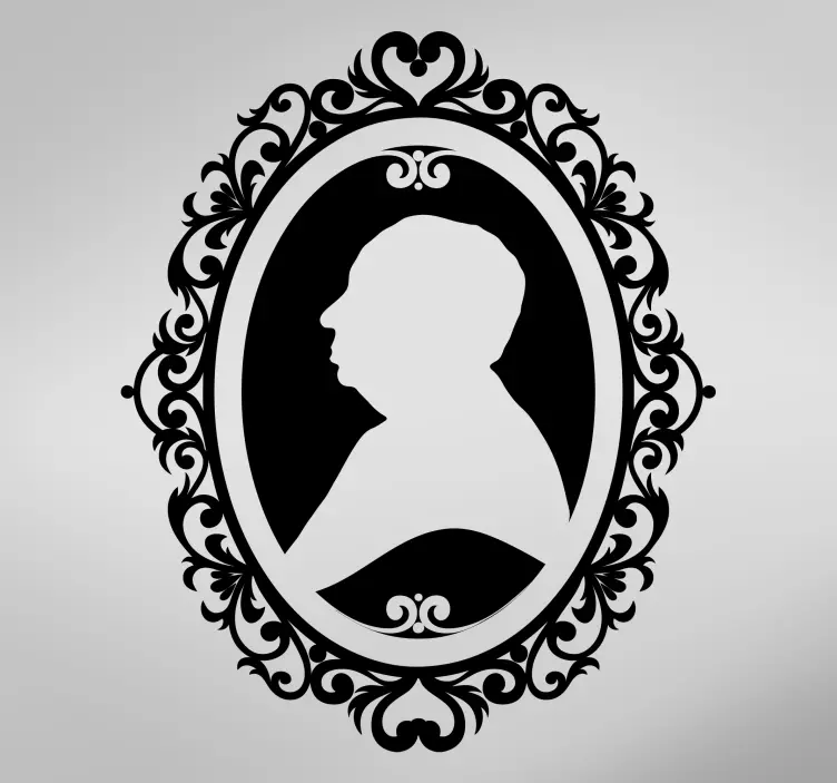 Vinil decorativo camafeu adulto invertido - TenStickers