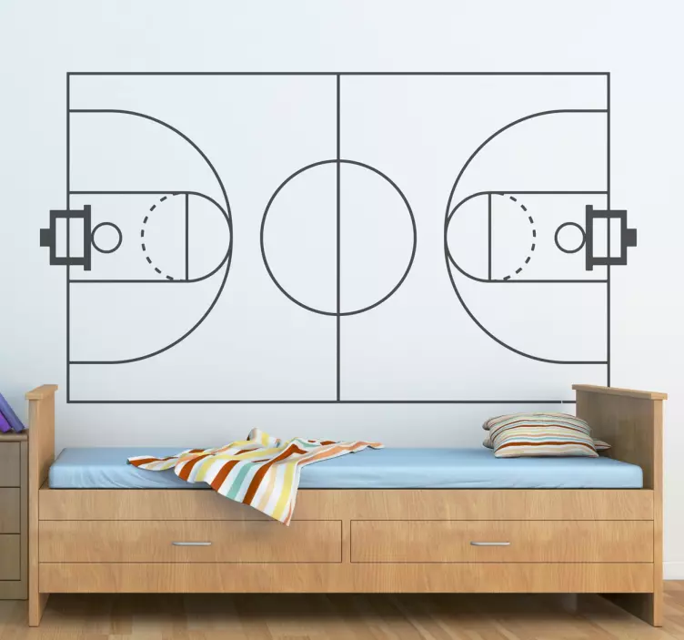 Vinil decorativo campo de basquetebol - TenStickers