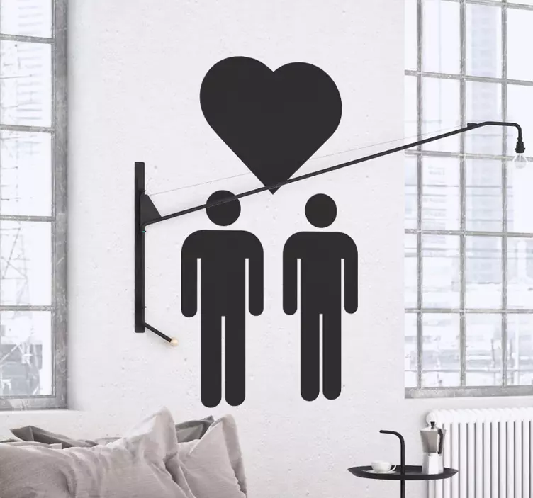 Vinil decorativo casal gay coração - TenStickers