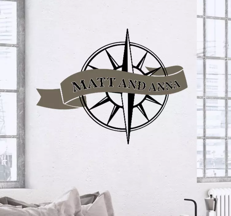 Vinil decorativo casamento bússola - TenStickers