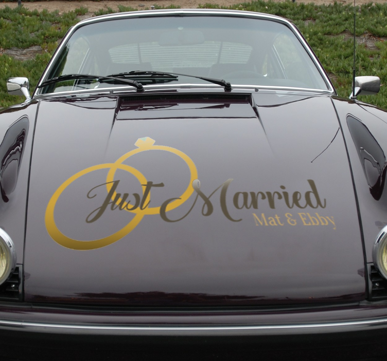 Vinil decorativo casamento Just Married - TenStickers