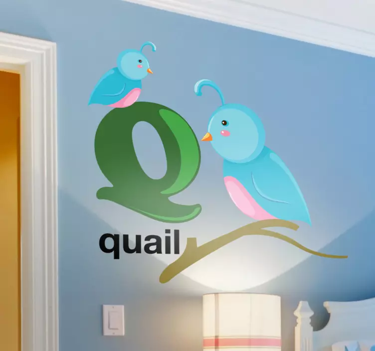 Vinil decorativo codorniz letra Q - TenStickers