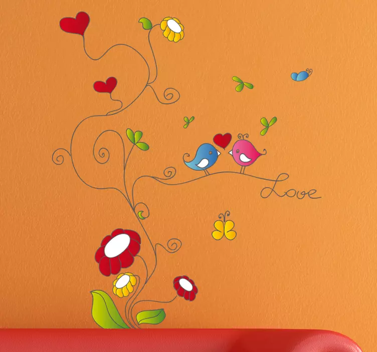 Vinil decorativo cor ramo de flores - TenStickers