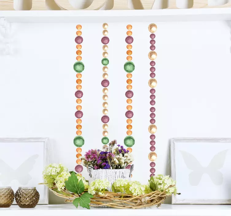 Vinil decorativo cordas com pérolas coloridas - TenStickers