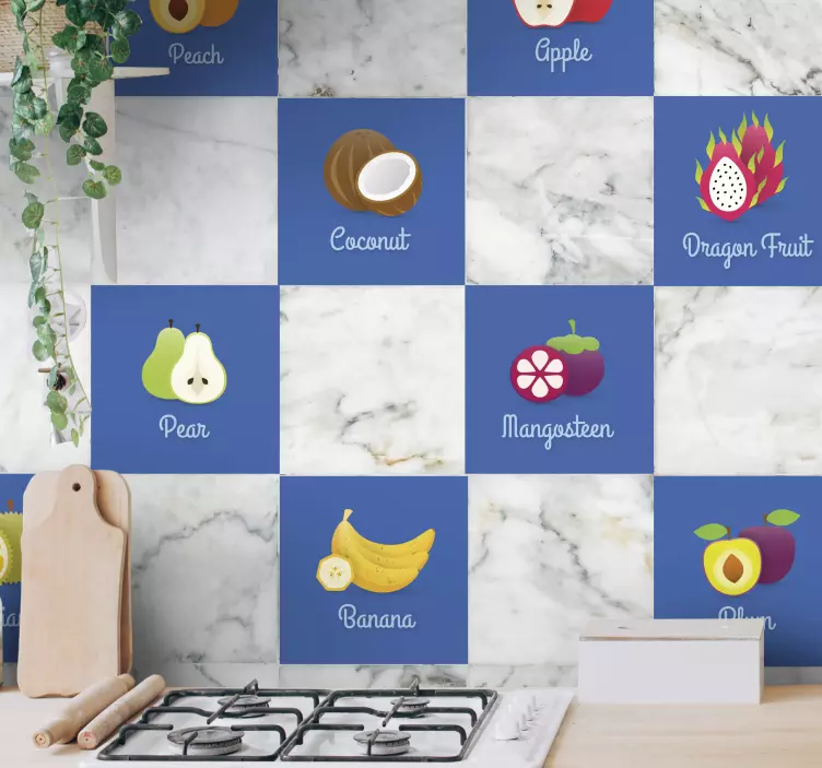 Vinil decorativo cozinha frutas - TenStickers