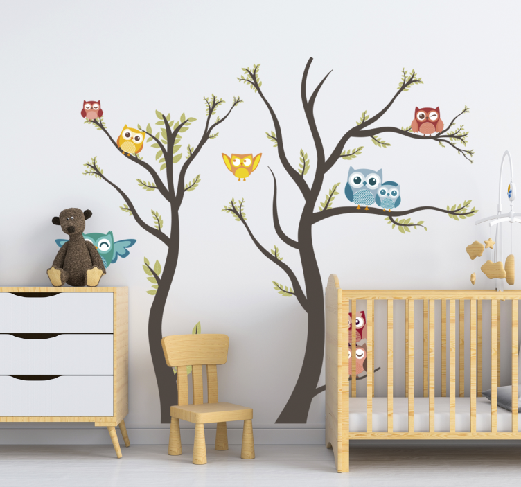 Autocolante de animais selvagens Corujas tons pastel  - TenStickers