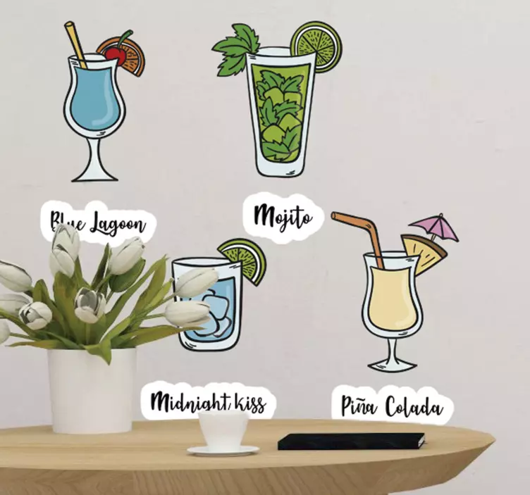 Autocolante de bebidas cocktails do verão - TenStickers