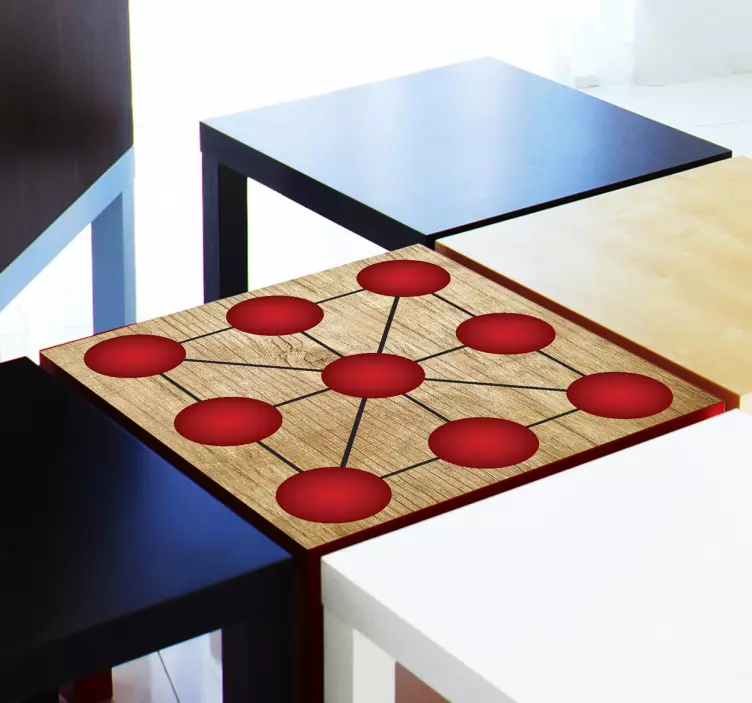 Vinil decorativo de jogo de mesa 3 em linha - TenStickers