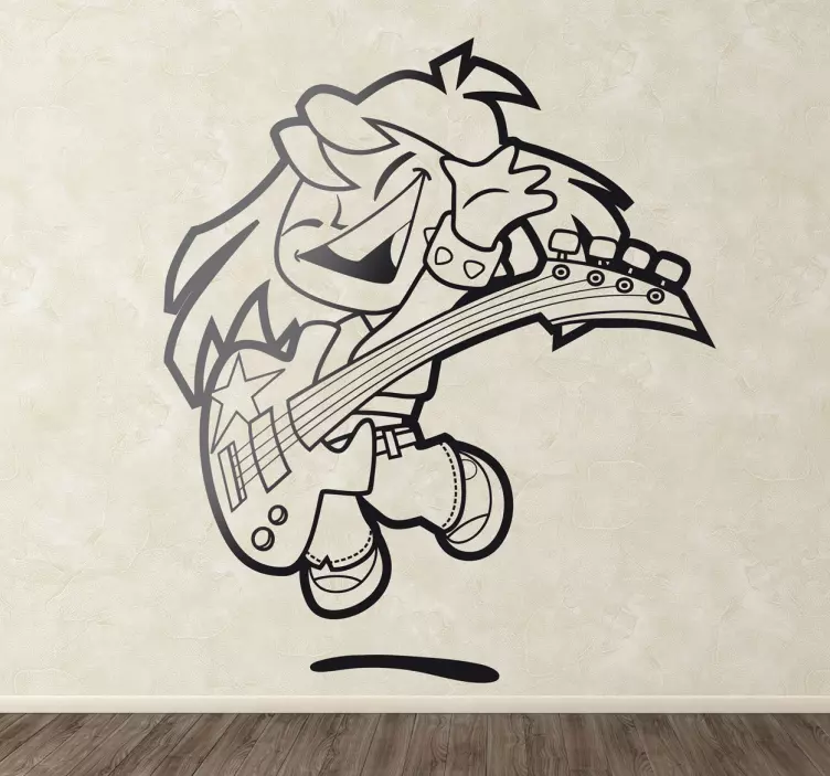 Vinil decorativo de jovem baixista - TenStickers
