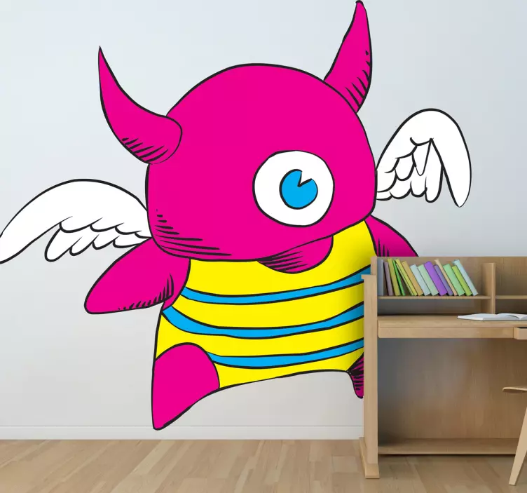 Vinil decorativo de monstro com chifres - TenStickers