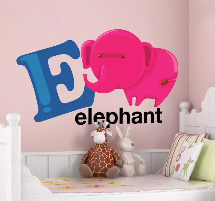 Vinil decorativo elefante letra E - TenStickers