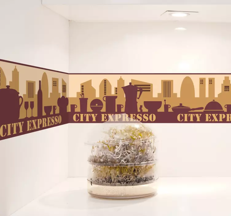 Vinil decorativo faixa "city expresso" - TenStickers