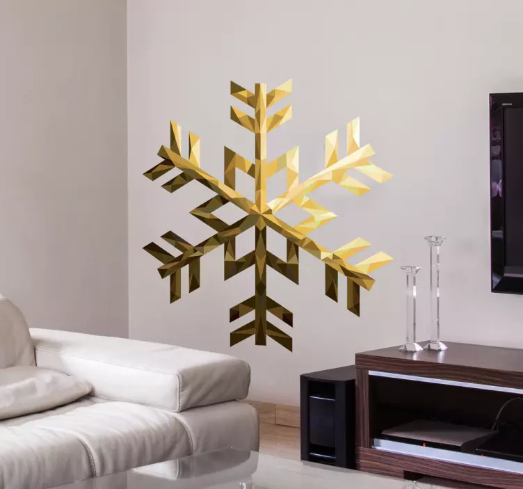Vinil decorativo floco de neve ouro - TenStickers