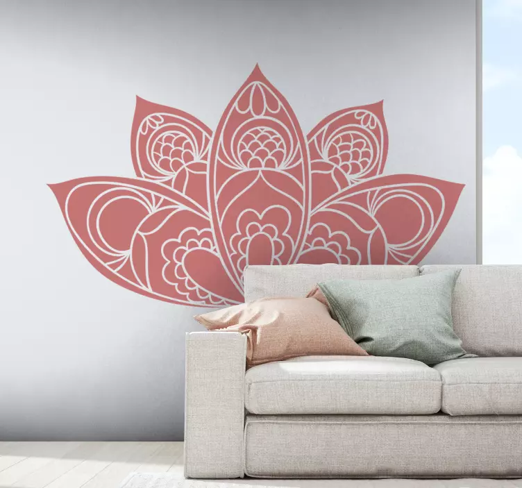 Autocolante decorativo floral Mandala flor de lótus - TenStickers