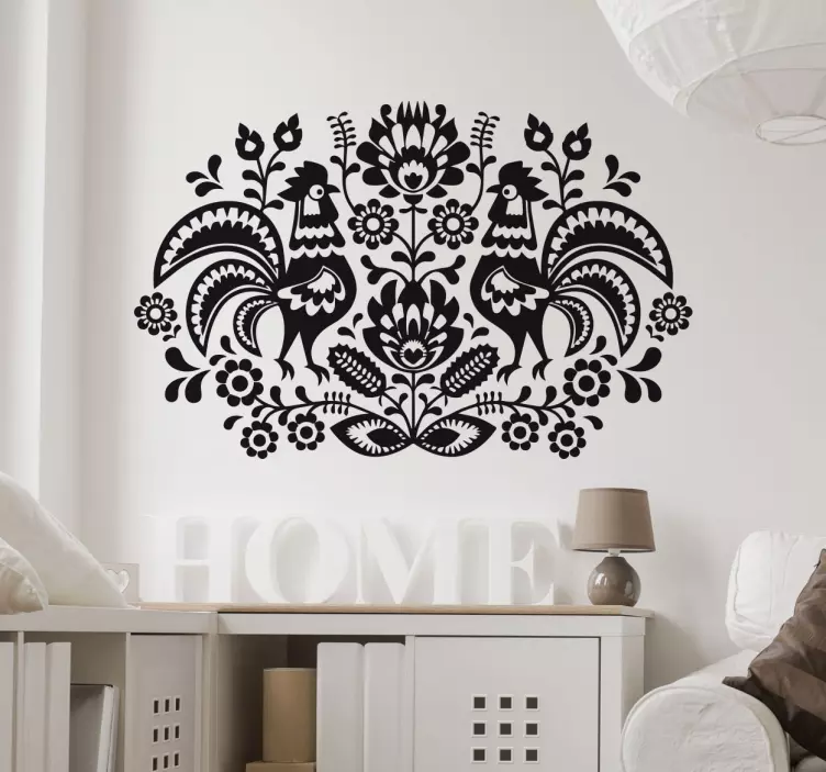 Vinil decorativo floral polaco galo - TenStickers