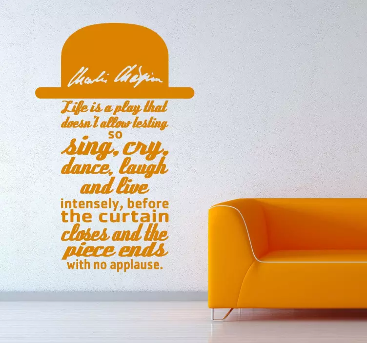 Vinil decorativo frase Charlie Chaplin - TenStickers