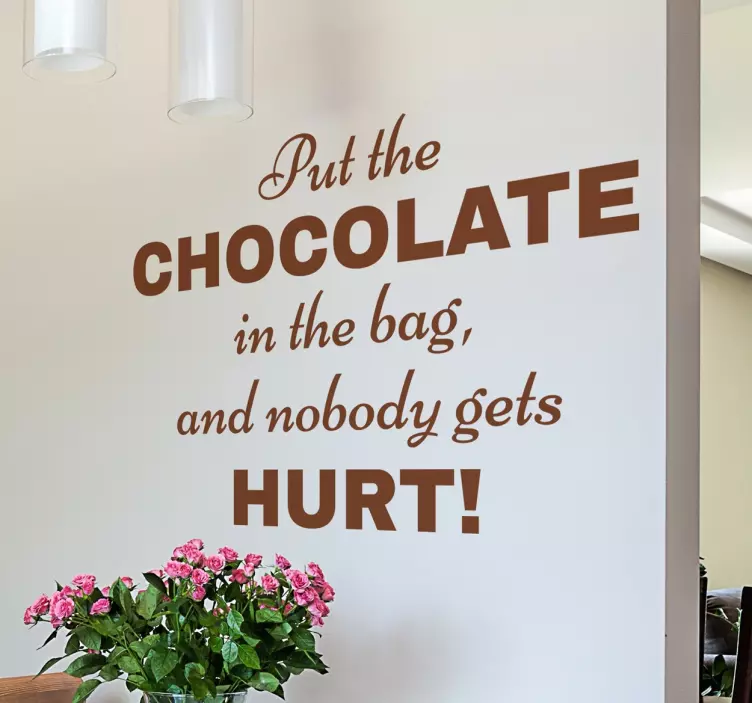 Vinil decorativo Frase Chocolate - TenStickers