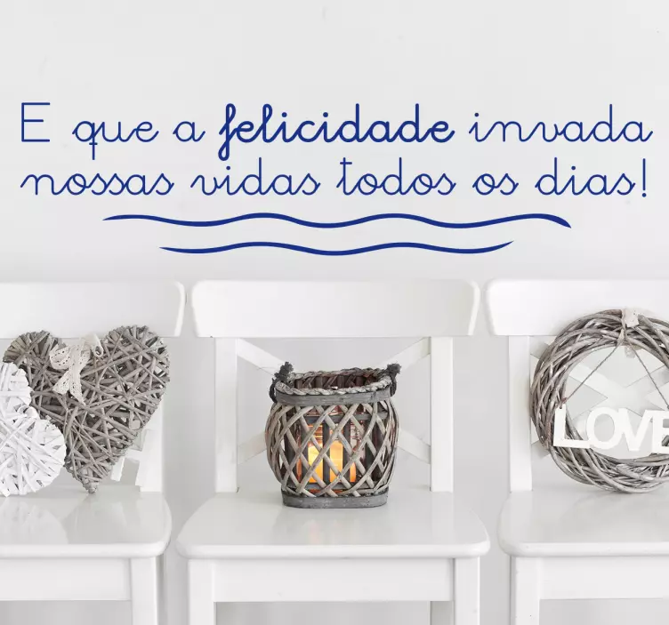 Vinil decorativo frase felicidade - TenStickers
