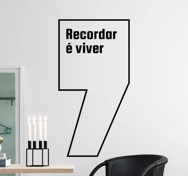 Vinil decorativo frase recordar é viver - TenStickers
