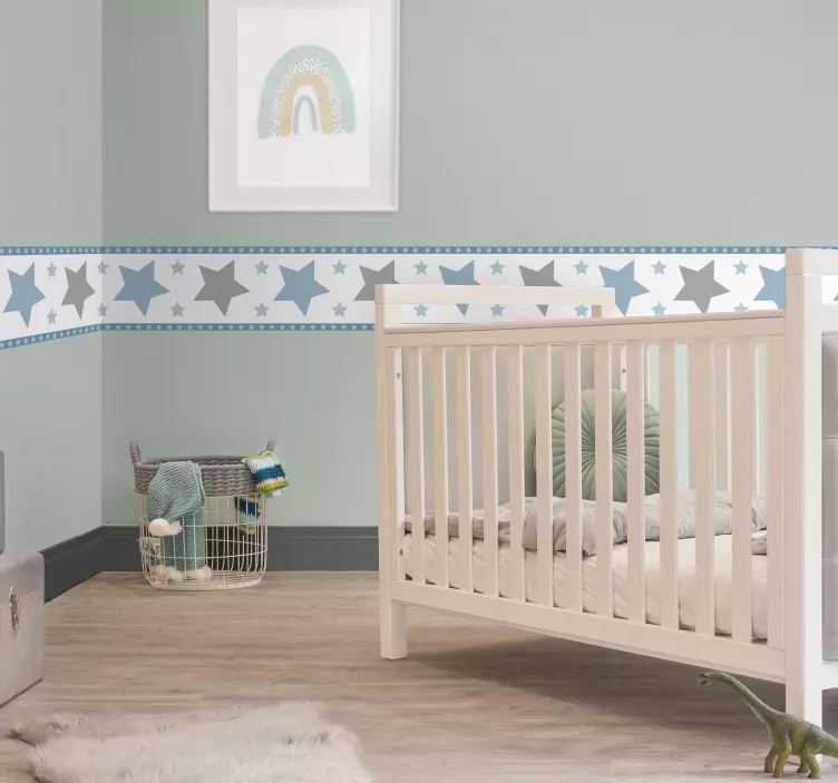 Vinil decorativo friso infantil estrelas pastel - TenStickers