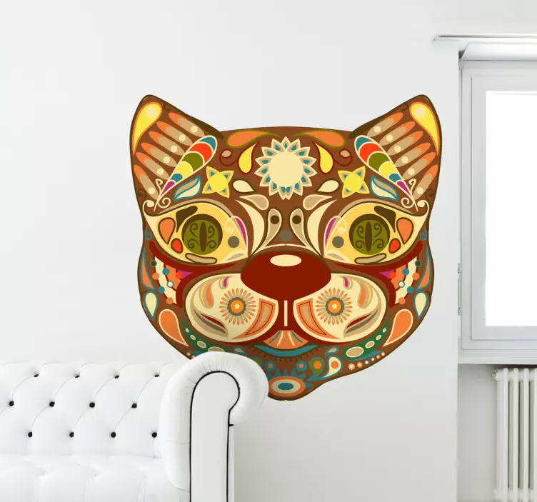 Vinil Decorativo Gato Colorido - TenStickers
