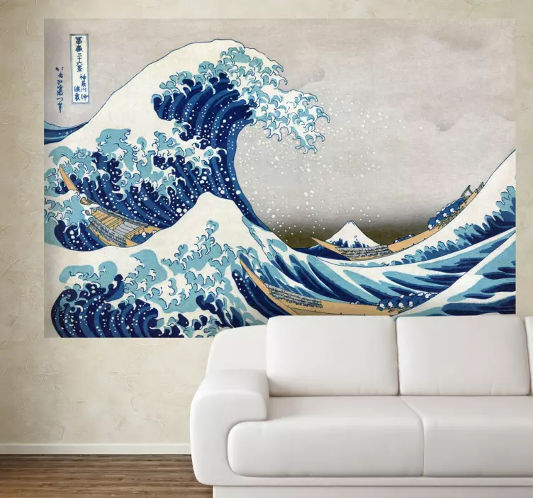 Vinil decorativo grande onda kanagawa - TenStickers