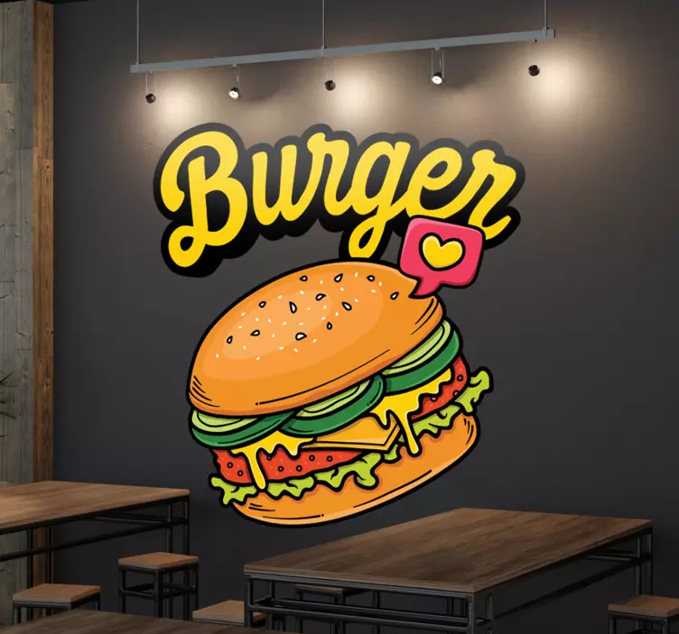 Vinil decorativo hamburguer cozinha - TenStickers