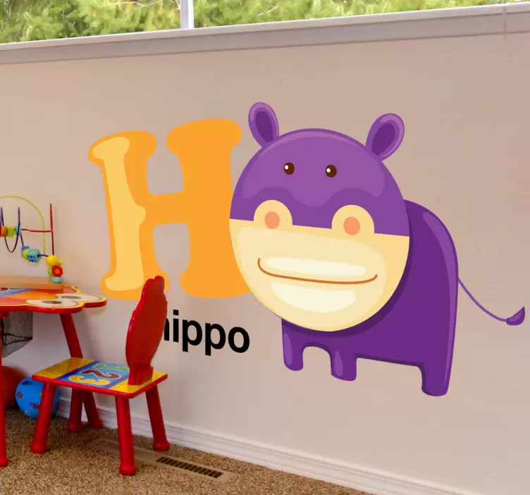 Vinil decorativo hipópotamo letra H - TenStickers