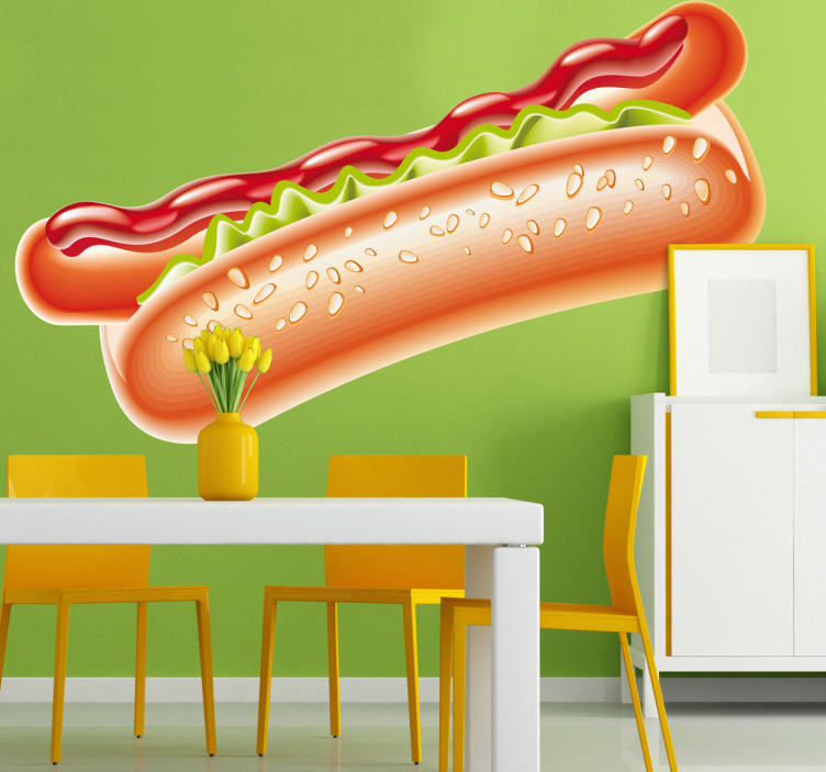 Vinil decorativo hot dog com ketchup - TenStickers