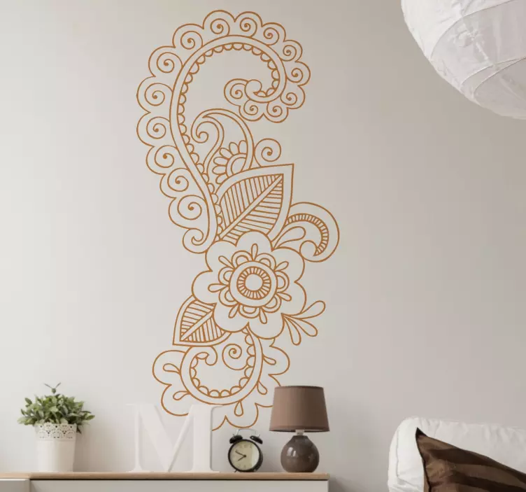 Vinil decorativo ilustração mandala flor em S - TenStickers