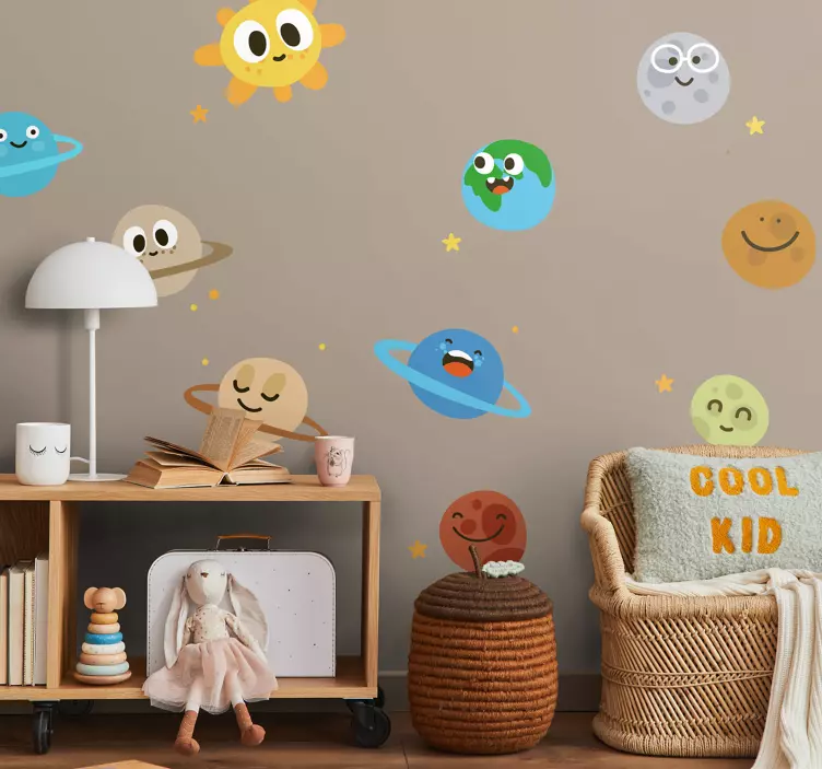 Vinil decorativo infantil planetas divertidos - TenStickers
