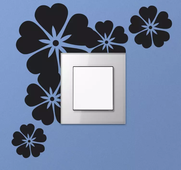Vinil decorativo interruptor flores - TenStickers