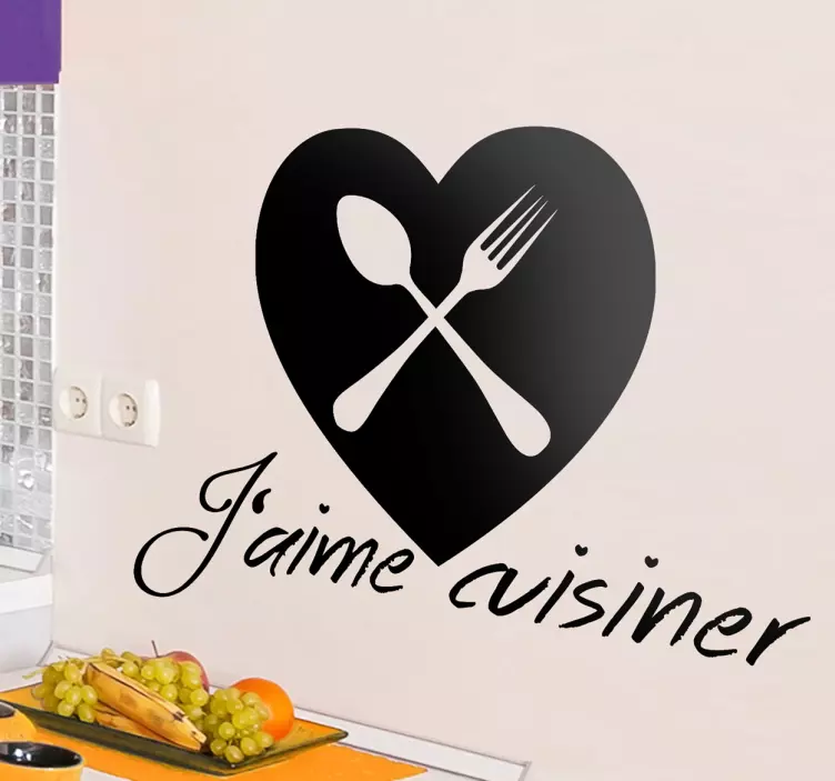 Vinil decorativo J'aime cuisiner - TenStickers