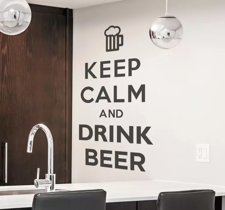 Vinil decorativo keep calm and drink beer - TenStickers