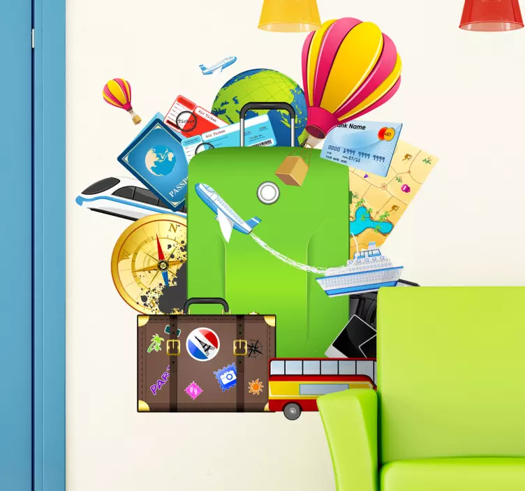 Autocolante decorativo mala de viagem - TenStickers