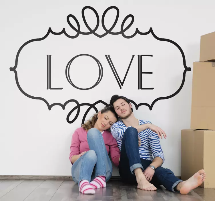 Vinil decorativo moldura love - TenStickers