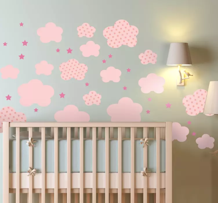 Vinil decorativo nuvens rosa - TenStickers